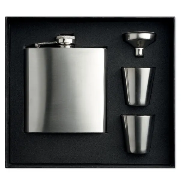 SLIMMY FLASK SET pljoska i dvije čašice Mat srebrna