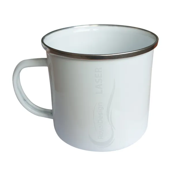 OLDIE Emajlirana šalica, 500 ml Bijela