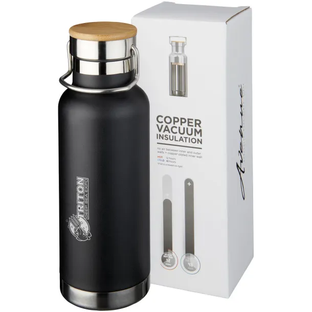 Thor 480 ml copper vacuum insulated sport bottle Solid black