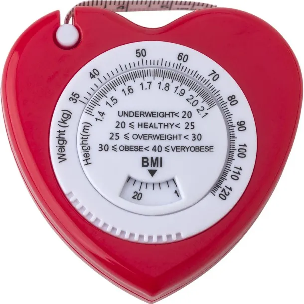  Measuring tape 1,5 m "heart" with BMI red