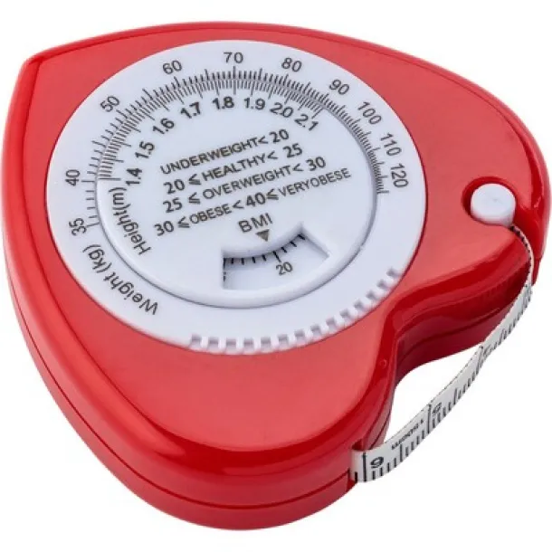  Measuring tape 1,5 m "heart" with BMI red