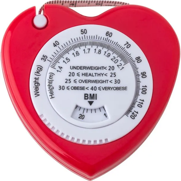  Measuring tape 1,5 m "heart" with BMI red