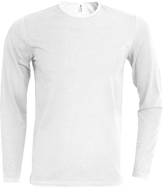 HELIOS MEN'S LONG SLEEVE CREW NECK T-SHIRT - Kariban White