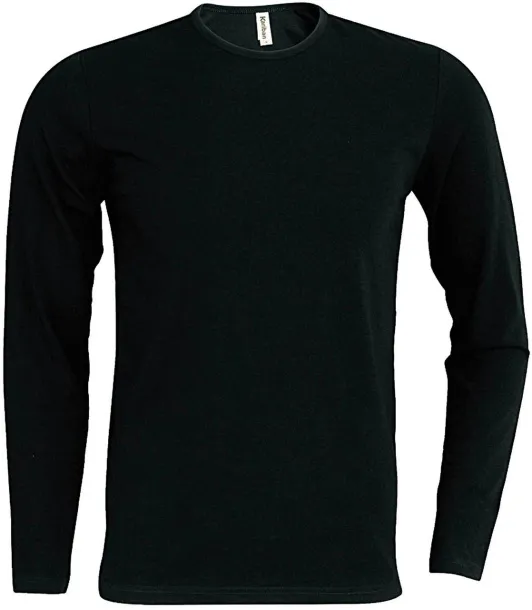 HELIOS MEN'S LONG SLEEVE CREW NECK T-SHIRT - Kariban Black