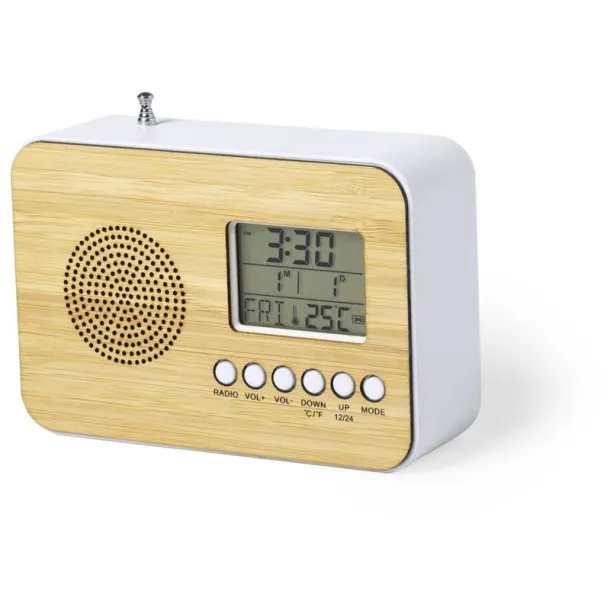  Desk clock with alarm, radio brown