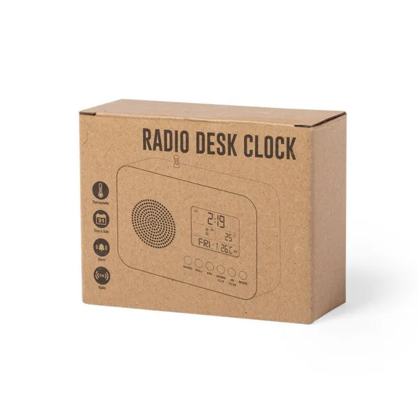  Desk clock with alarm, radio brown