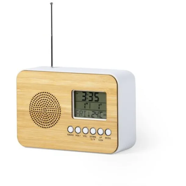  Desk clock with alarm, radio brown