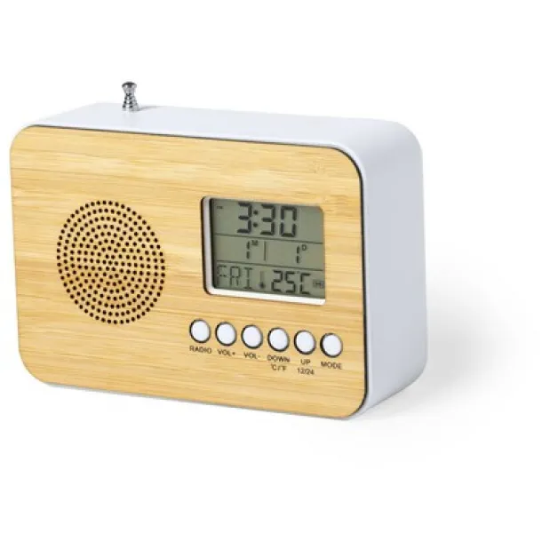  Desk clock with alarm, radio brown