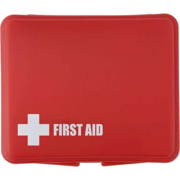  First aid kit in plastic case, 10 pcs red