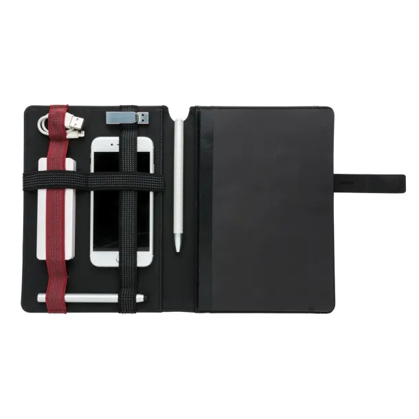  Kyoto A5 notebook cover with organizer Black