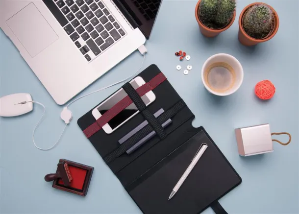  Kyoto A5 notebook cover with organizer Black