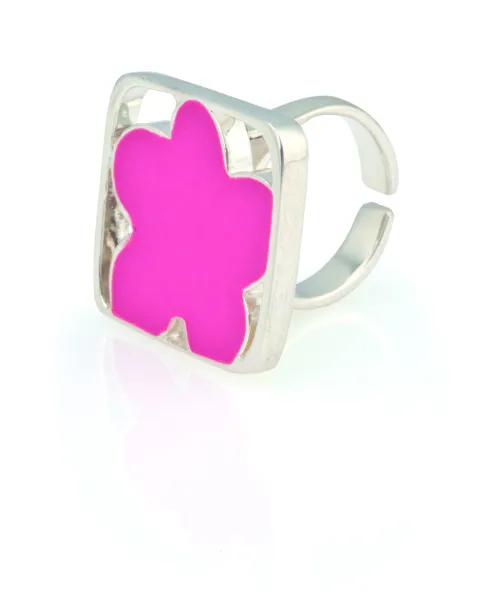 Donix adjustable ring Pink Silver
