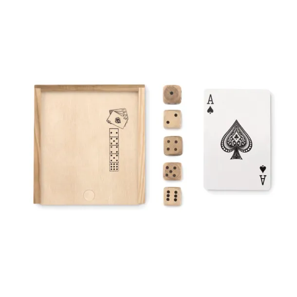 LAS VEGAS Cards and dices in box Wood