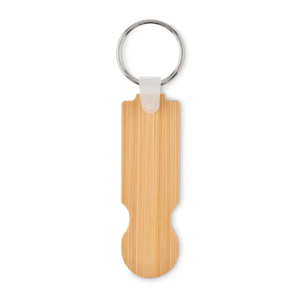 COMPRAS Bamboo euro token key ring Wood