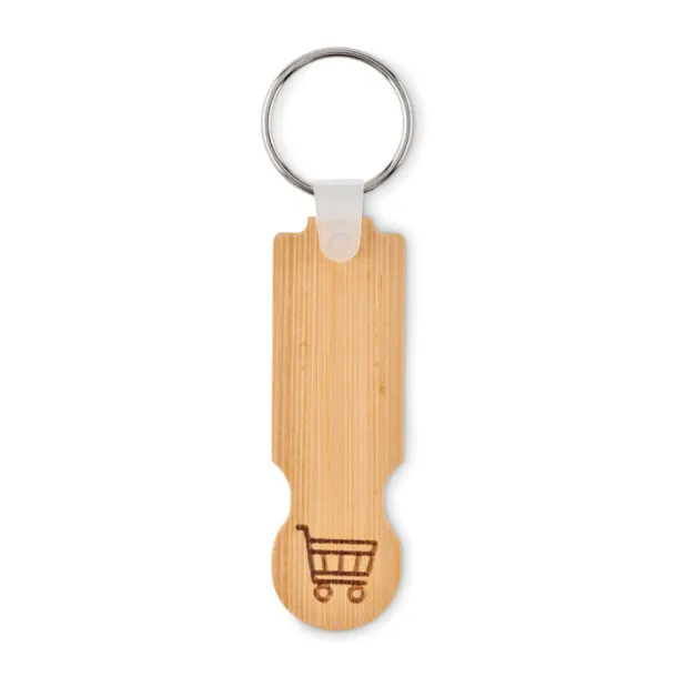 COMPRAS Bamboo euro token key ring Wood