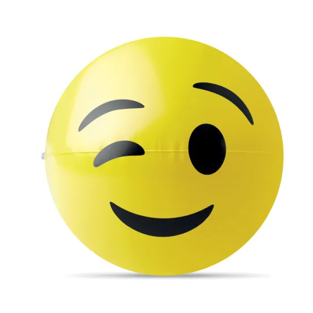 WINKY Beach ball with wink emoticon Yellow