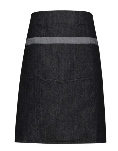  'DOMAIN' CONTRAST DENIM WAIST APRON - Premier Black Denim