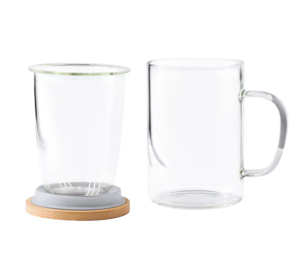 Masty glass infuser mug Transparent Natural