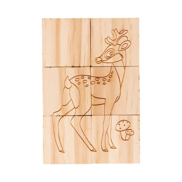 ANIMAL WORLD wooden puzzle Beige