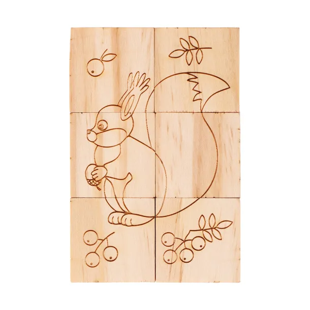 ANIMAL WORLD wooden puzzle Beige