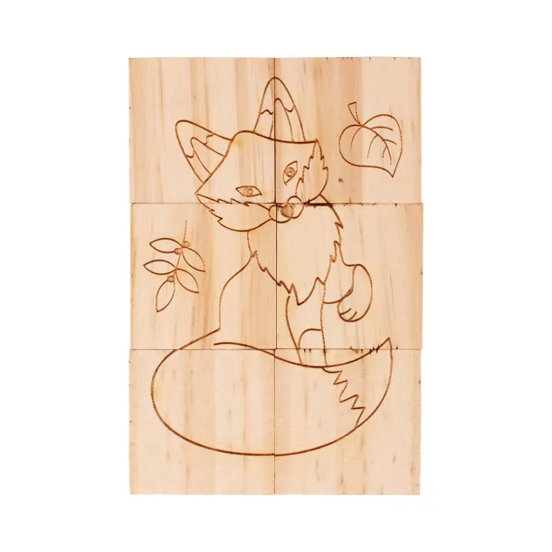 ANIMAL WORLD wooden puzzle Beige