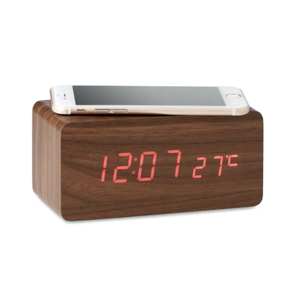 BUENOS AIRES CHARGER Weather station with charger Wood