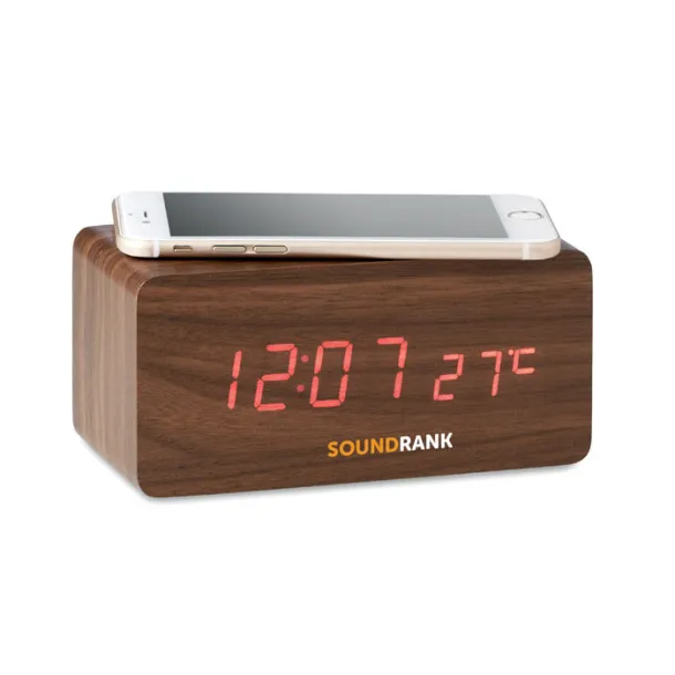 BUENOS AIRES CHARGER Weather station with charger Wood