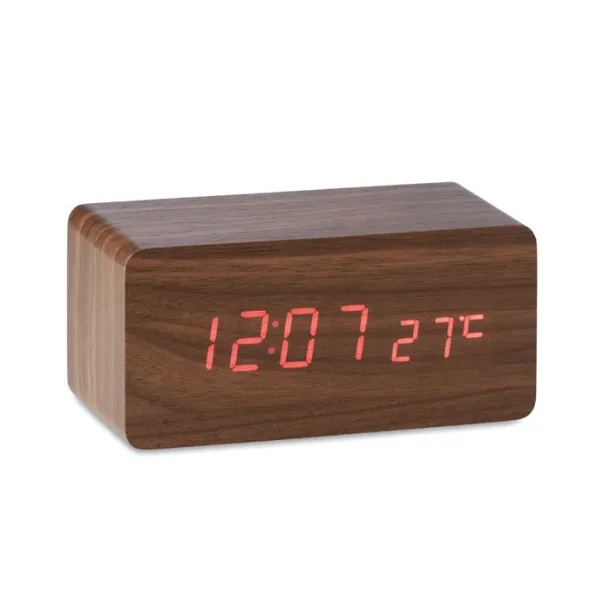 BUENOS AIRES CHARGER Weather station with charger Wood