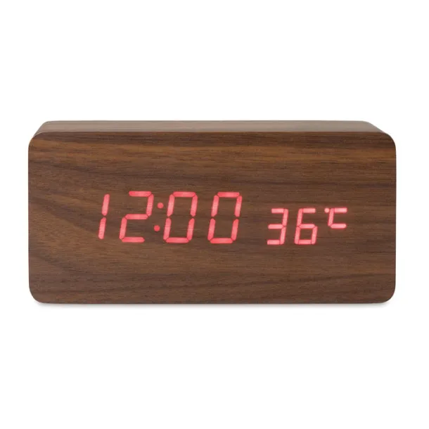 BUENOS AIRES CHARGER Weather station with charger Wood