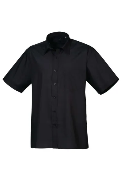  MEN'S SHORT SLEEVE POPLIN SHIRT - Premier Black