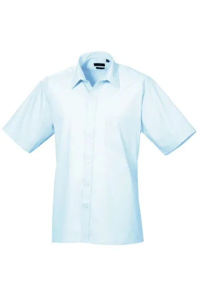  MEN'S SHORT SLEEVE POPLIN SHIRT - Premier Light Blue