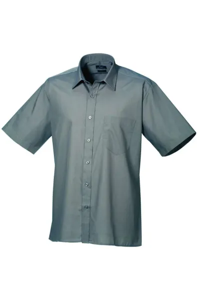  MEN'S SHORT SLEEVE POPLIN SHIRT - Premier Tamno siva