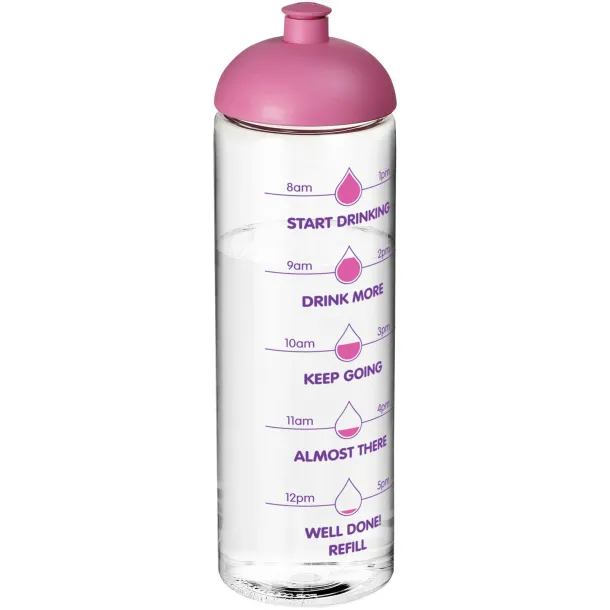 H2O Vibe 850 ml dome lid sport bottle White Transparent pink