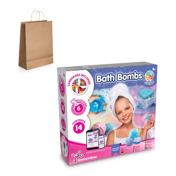 Bath Bombs Kit III Educational toy supplied with a kraft paper gift bag (115 g/m²)