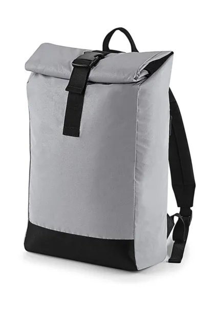  Reflective Roll-Top Backpack - Bagbase Silver Reflective