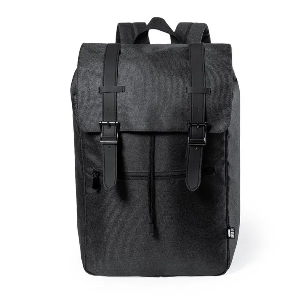  RPET 15" laptop and 10" tablet backpack black