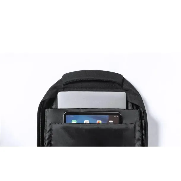  RPET 15" laptop and 12" tablet backpack black