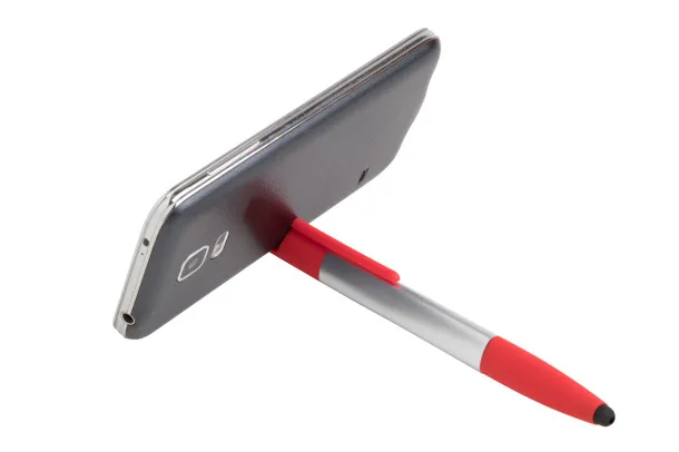 Handy touch ballpoint pen Red Silver