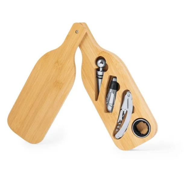  Bamboo wine set, 4 pcs wood