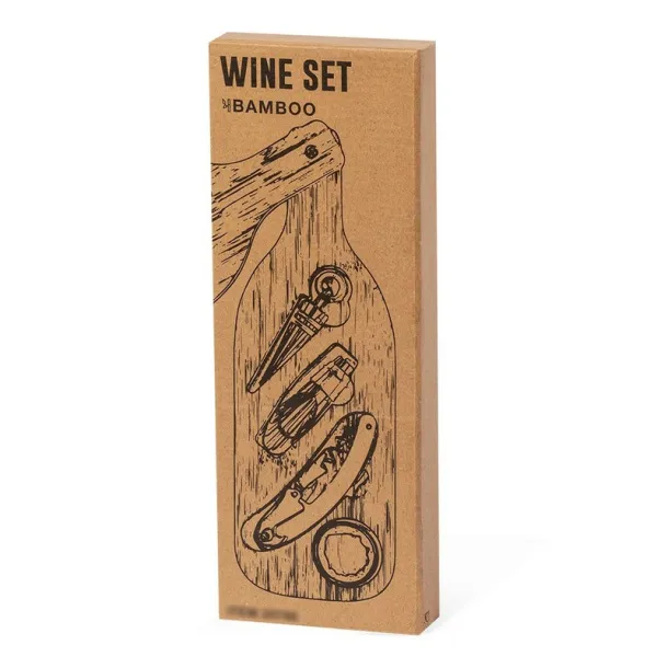  Bamboo wine set, 4 pcs wood