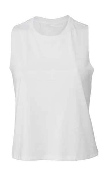  Women's Racerback Cropped Tank - Bella+Canvas Solid White Blend