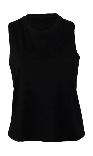  Women's Racerback Cropped Tank - Bella+Canvas Solid Black Blend