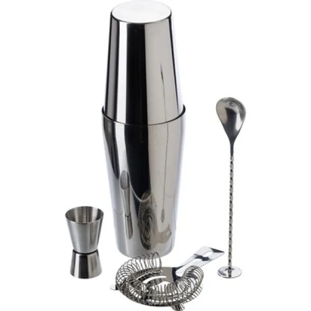  Cocktail set, shaker, 4 pcs Srebrna