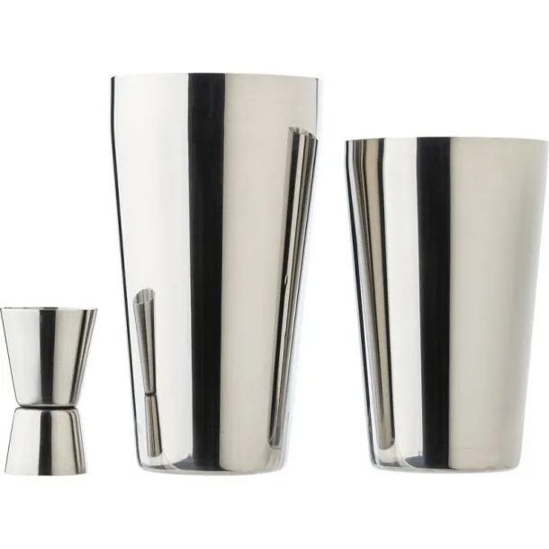  Cocktail set, shaker, 4 pcs silver