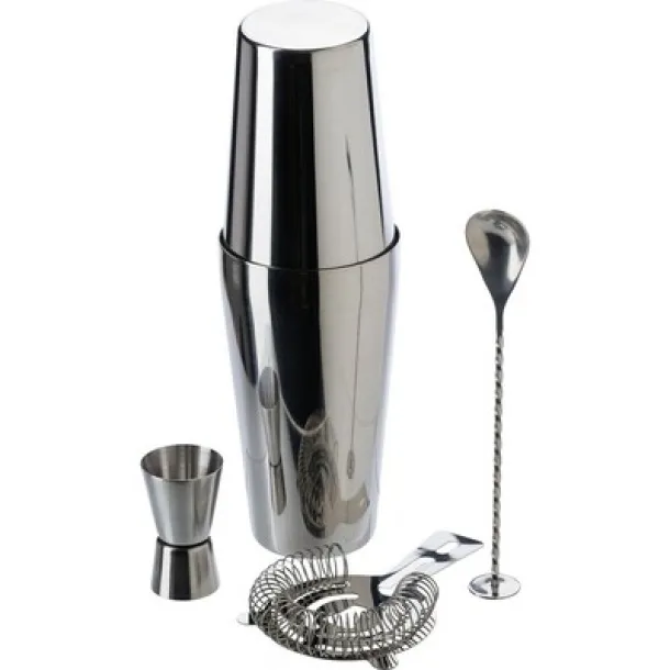  Cocktail set, shaker, 4 pcs Srebrna
