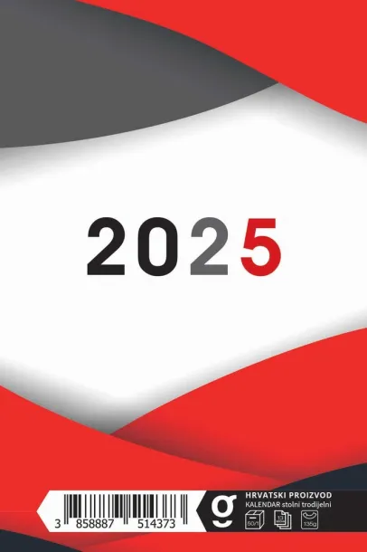  "TRODJELNI STOLNI VERTIKALNI" 12 sheets, format: 10x19 cm, desk calendar, P/50 Color