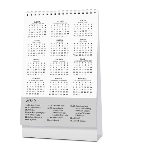  "TRODJELNI STOLNI VERTIKALNI" 12 list., dim: 10x19 cm, stolni kalendar, P/100 Color