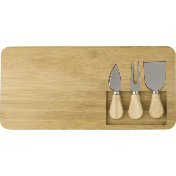  Bamboo cheese set brown