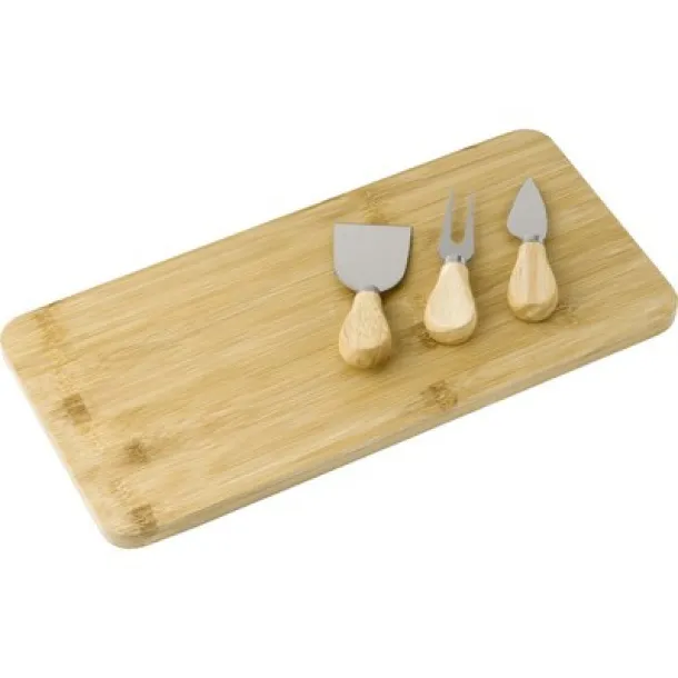  Bamboo cheese set brown