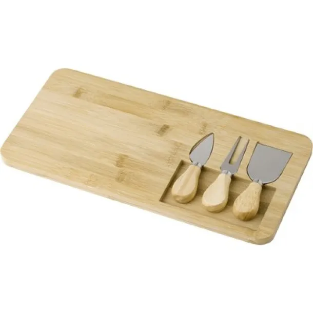  Bamboo cheese set brown